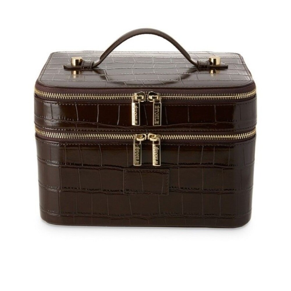 Étoile Duo Vanity Case in Espresso Croc NEW